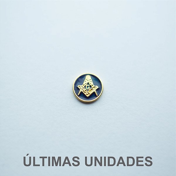 AP-026-A - Aplique Esquadro e Compasso Redondo Azul - 9 mm