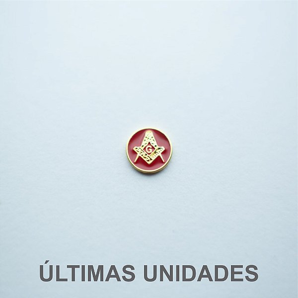 AP-026-V - Aplique Esquadro e Compasso Redondo Vermelho - 9 mm