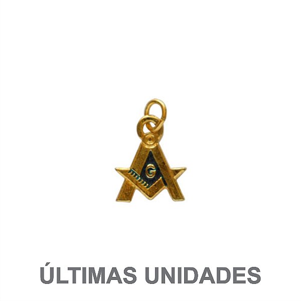 PI-001-A - Pingente Esquadro e Compasso Pequeno Azul