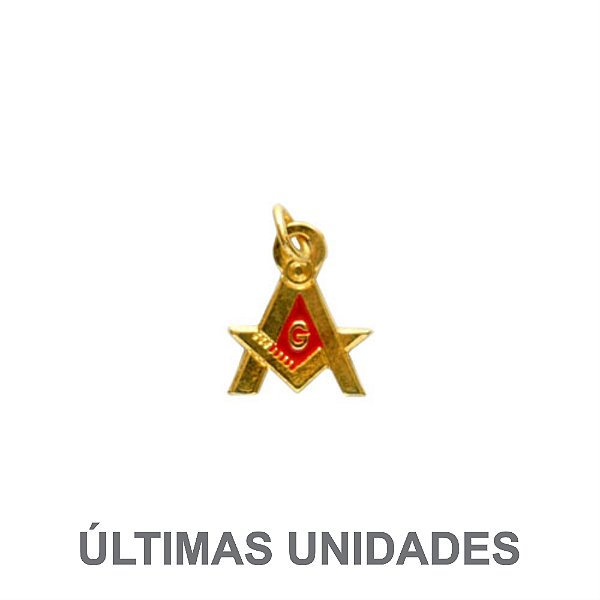 PI-001-V - Pingente Esquadro e Compasso Pequeno Vermelho