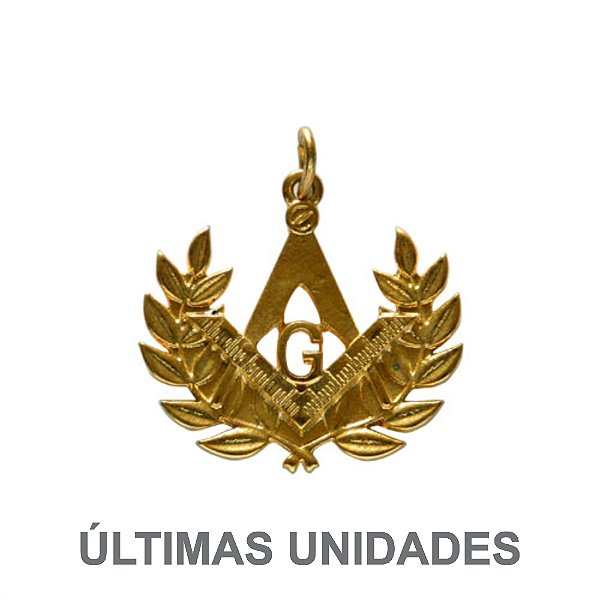 PI-017 - Pingente Esquadro e Compasso Vazado com Acácia Dourado