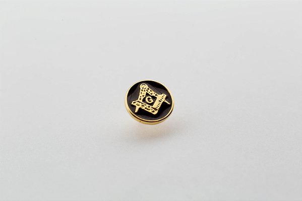 BT-061-P - Pin Esquadro e Compasso Redondo Pequeno Preto