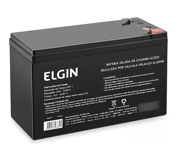 BATERIA SELADA 12V 7AH ALARME - ELGIN