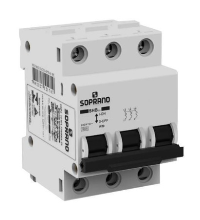 DISJUNTOR TRIPOLAR 20A SOPRANO DIN
