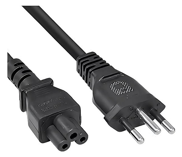 CABO DE FORÇA/ENERGIA TRIPOLAR PARA NOTEBOOK PADRÃO COR PRETO