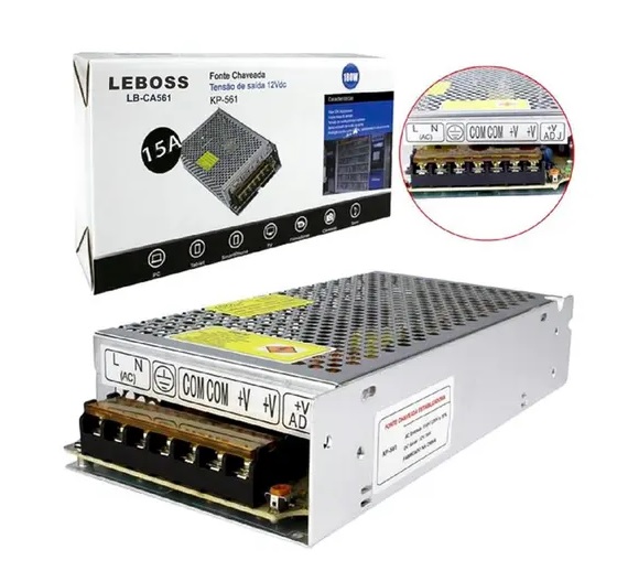 FONTE CHAVEADA 12VX15A 180W DC LB-CA561 - LEBOSS