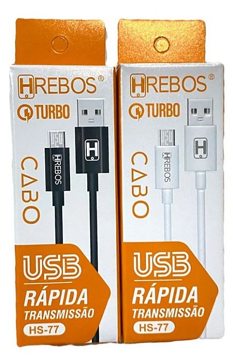 CABO USB TURBO 2.0 TIPO V8 MODEL HS-77 - HREBOS