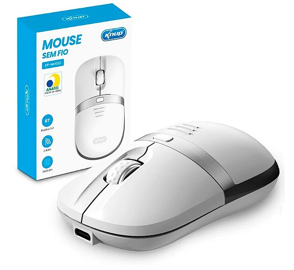 MOUSE SEM FIO BRANCO KP-MU022 - KNUP