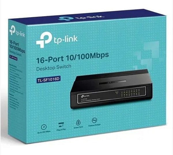 SWITCH 16 PORTAS 10/100 PRETO TL-SF1016D - TP-LINK