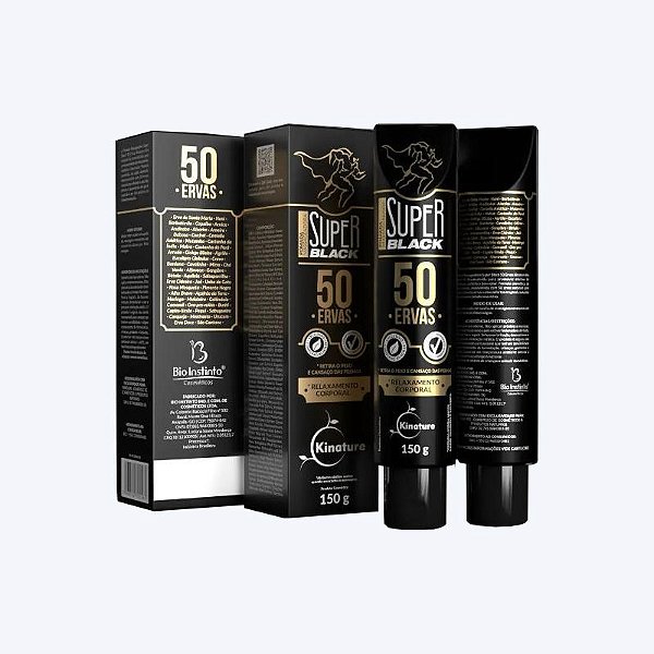 Kit 6 Pomada Massageadora Super Black 50 Ervas 150g