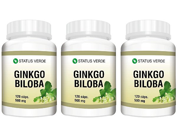 Kit 3 Ginkgo Biloba 360 Cápsulas 500 mg Status Verde