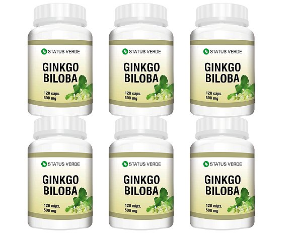 Kit 6 Ginkgo Biloba 720 Cápsulas 500 mg Status Verde