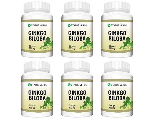 Kit 6 Ginkgo Biloba 360 Cápsulas 500 mg Status Verde