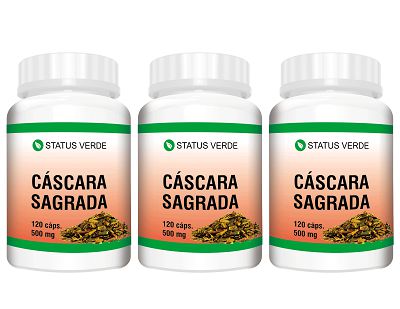 Kit 3 Cáscara Sagrada 360 Cápsulas - 500 mg Status Verde