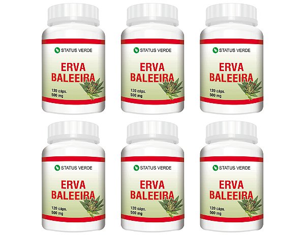 Kit 6 Erva Baleeira 720 Cápsulas - 500mg Status Verde