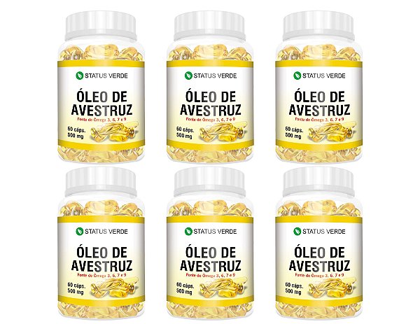 Kit 6 Óleo De Avestruz 360 Cápsulas 500 mg Status Verde