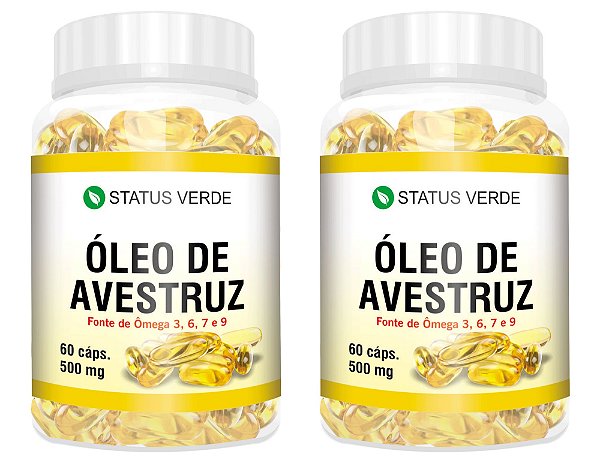 Kit 2 Óleo De Avestruz 120 Cápsulas 500 mg Status Verde