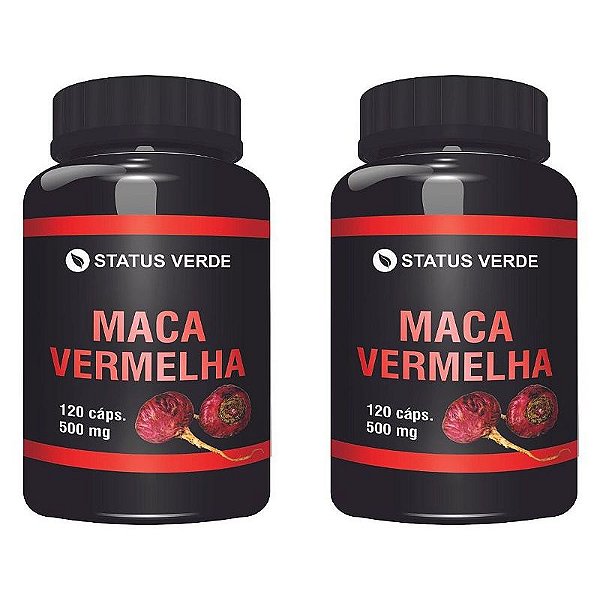 Kit 2 Maca Peruana Vermelha 240cáps 500mg - Status Verde