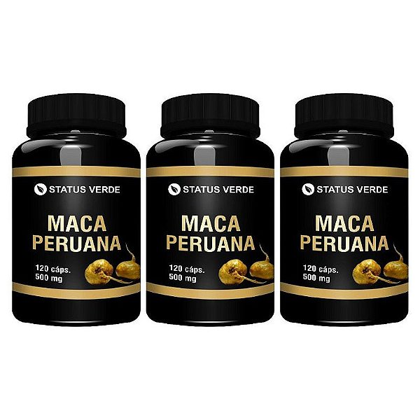 Kit 3 Maca Peruana 360 Cápsulas 500mg - Status Verde
