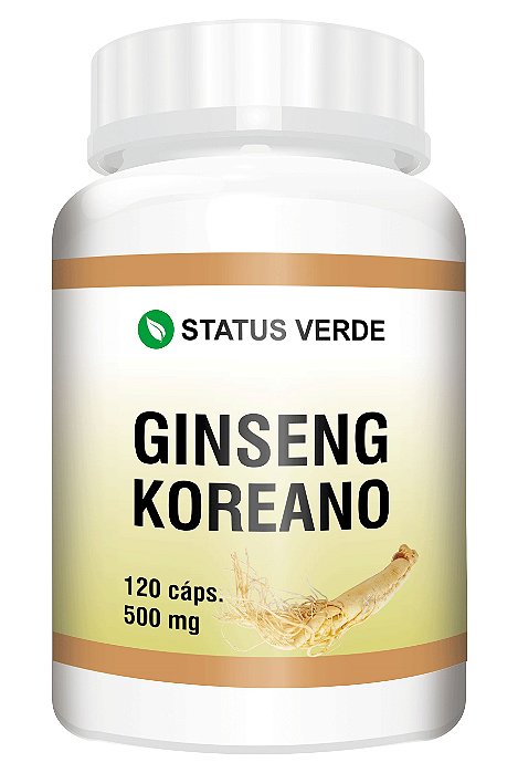 Ginseng Koreano 120cáps 500mg - Status Verde