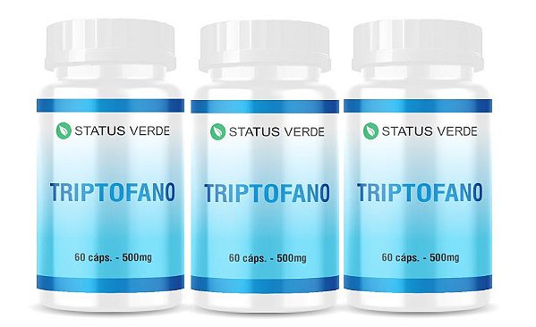 Kit 3 Triptofano 180 Cápsulas 500mg - Status Verde