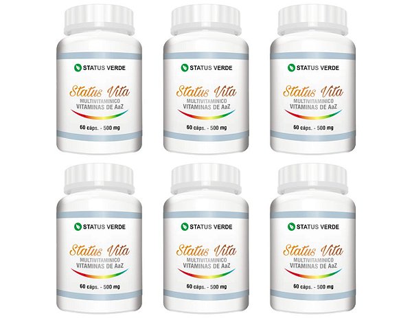 Kit 6 Status Vita Multivitaminico de AaZ 360 cápsulas 500mg - Natural Status Verde