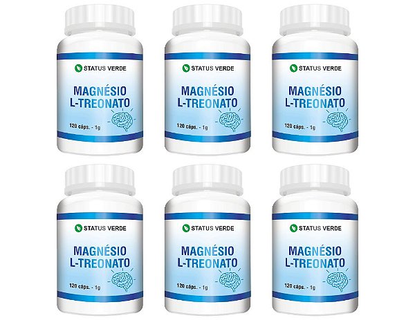 Kit 6 Magnésio L-Treonato 720cáps 1g - Status Verde
