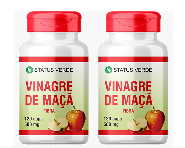 Kit 2 Vinagre de Maçã 240 Cápsulas - 500mg Status Verde