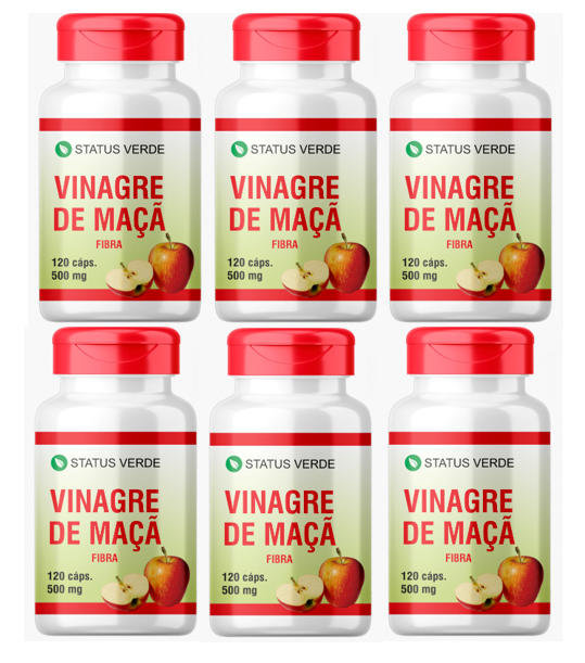 Kit 6 Vinagre de Maçã 720 Cápsulas - 500mg Status Verde