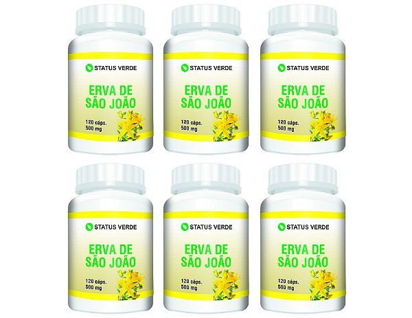 Kit 6 Erva de São João 720Cáps - 500mg Status Verde