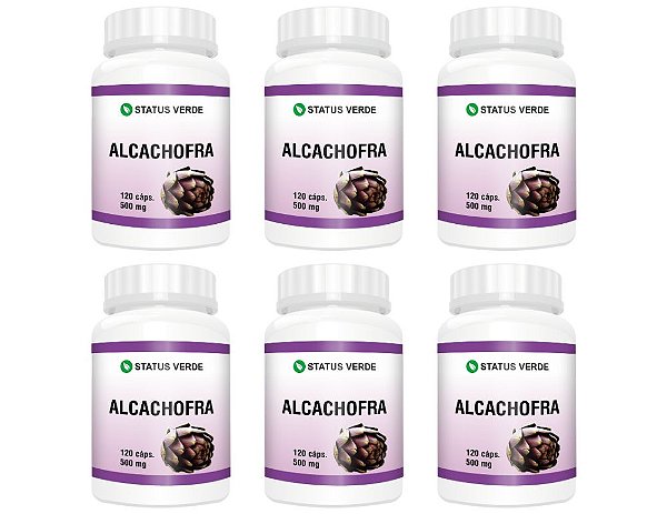 Kit 6 Alcachofra 500mg 720 Cápsulas - Status Verde