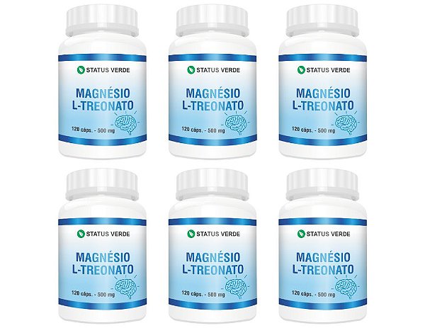 Kit 6 Magnésio L-Treonato 720cáps 500mg - Status Verde