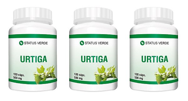 Kit 3 Urtiga 360 Cápsulas 500mg Status Verde