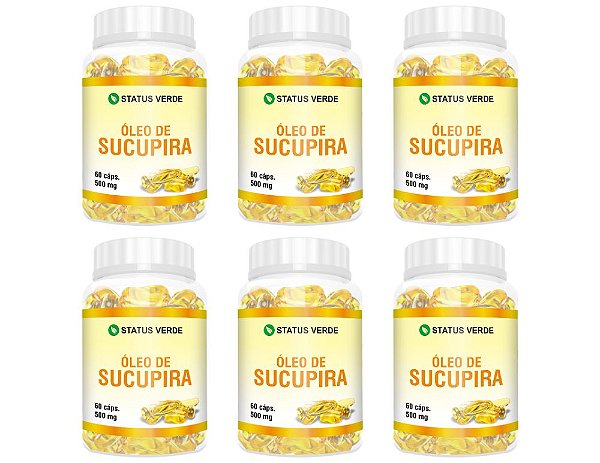 Kit 6 Óleo de Sucupira 500mg 360 Cápsulas - Status Verde