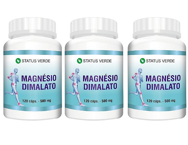 Kit 3 Magnésio Dimalato 360 Cáps 500mg Status Verde