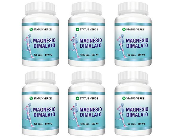 Kit 6 Magnésio Dimalato 720 Cáps 500mg Status Verde