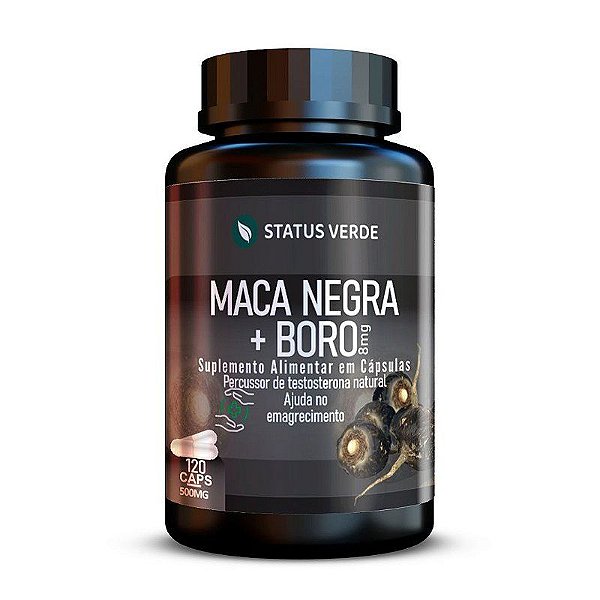 Maca Negra + Boro 120Cáps 500mg Status Verde