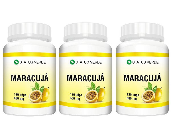 Kit 3 Maracujá 360 Cápsulas 500mg Status Verde