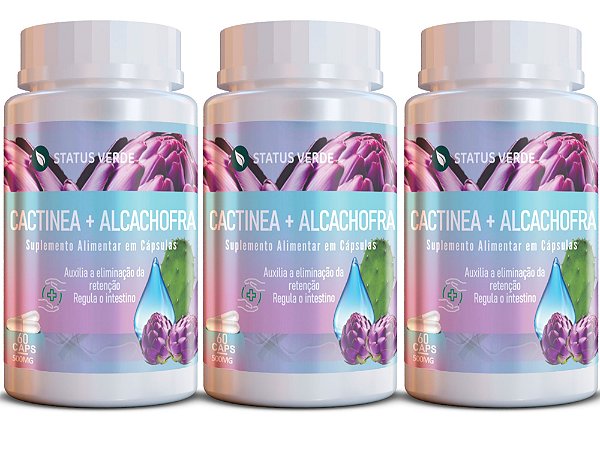 Kit 3 CactiNea + Alcachofra 180Cáps 500mg Status Verde
