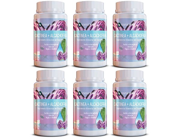 Kit 6 CactiNea + Alcachofra 720Cáps 500mg Status Verde