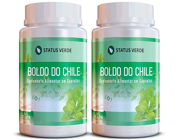 Kit 2 Boldo do Chile 120Cáps 500mg Status Verde