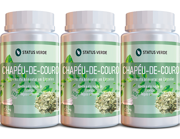 Kit 3 Chapéu de Couro 180Cáps 500mg Status Verde