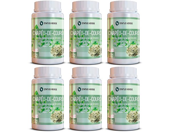 Kit 6 Chapéu de Couro 360Cáps 500mg Status Verde