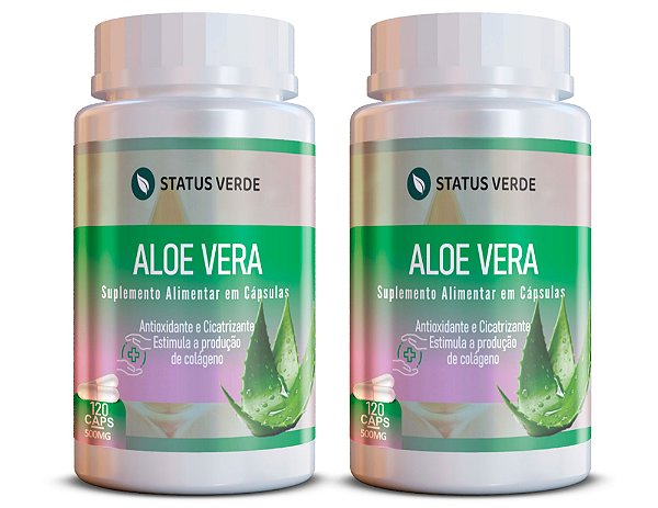 Kit 2 Aloe Vera 240Cáps 500mg Status Verde