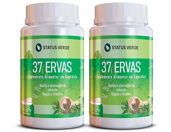 Kit 2 37 Ervas 240Cáps 500mg Status Verde