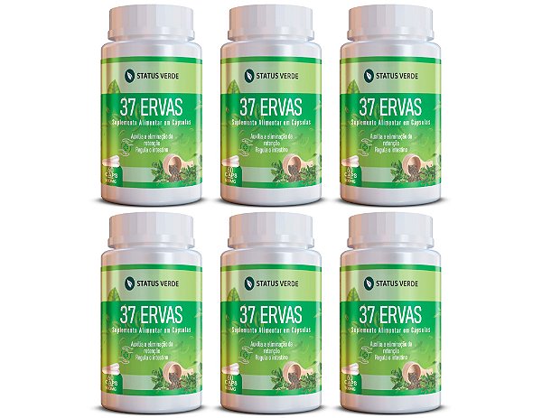 Kit 6 37 Ervas 360Cáps 500mg Status Verde