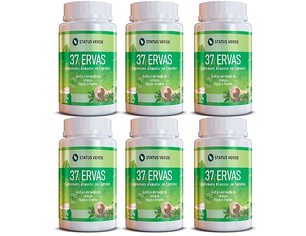 Kit 6 37 Ervas 720Cáps 500mg Status Verde
