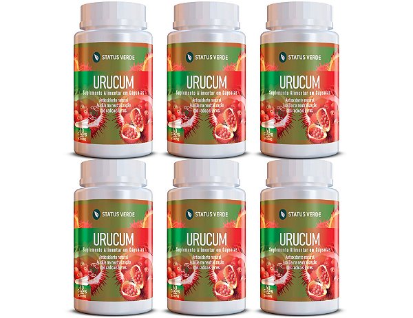 Kit 6 Urucum 360Cáps 500mg Status Verde