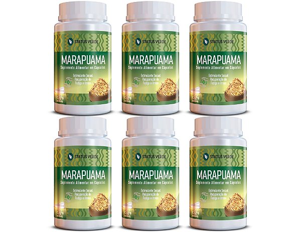 Kit 6 Marapuama 720Cáps 500mg Status Verde