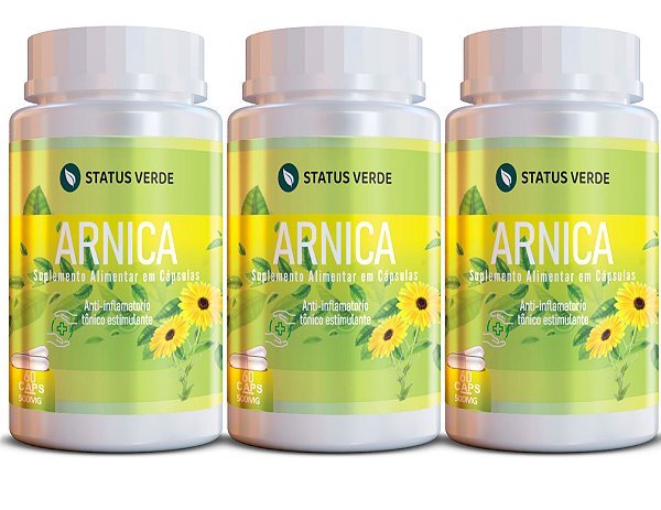 Kit 3 Arnica 180Cáps 500mg Status Verde